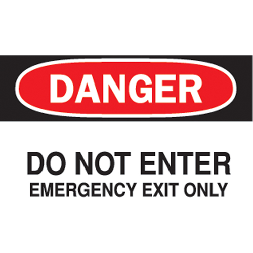 "Emergency Exit Only" Sign, 7" x 10", Vinyl, English
