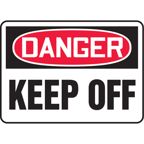 "Keep Away" Sign, 10" x 14", Plastic, English