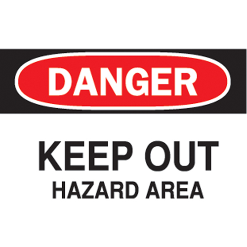 "Keep Out" Sign, 10" x 14", Aluminum, English