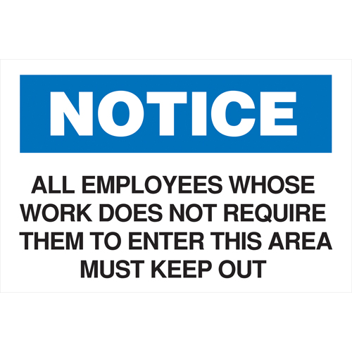 Restricted Access Sign, 7" x 10", Plastic, English