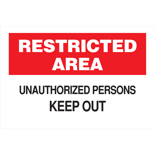 "Keep Out" Sign, 10" x 14", Aluminum, English