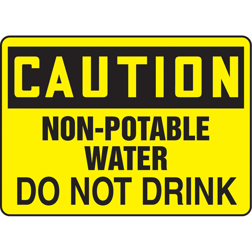 "Non-Potable Water" Sign, 10" x 14", Vinyl, English