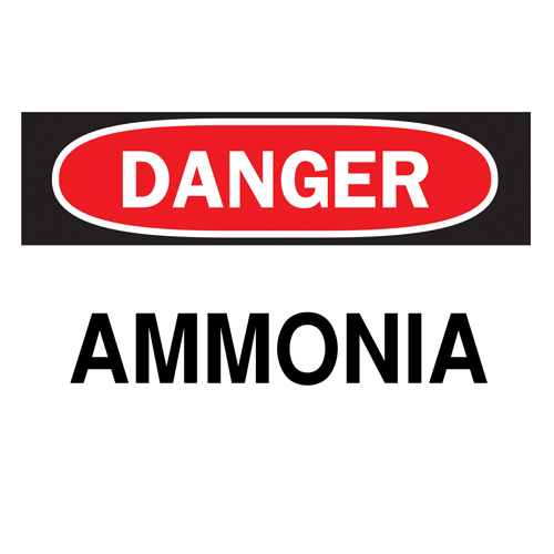 "Ammonia" Sign, 10" x 14", Aluminum, English