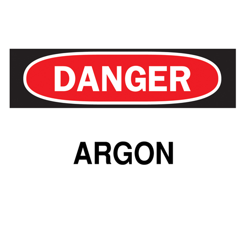 "Argon" Sign, 7" x 10", Plastic, English