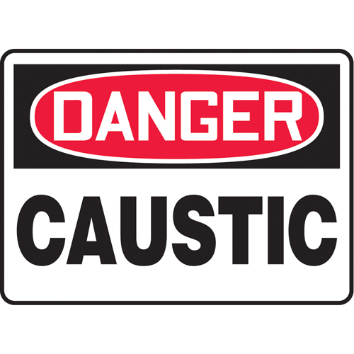 "Caustic" Sign, 7" x 10", Vinyl, English