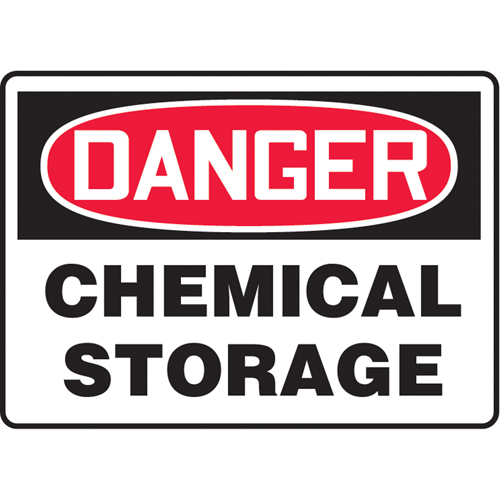 "Chemical Storage" Sign, 7" x 10", Plastic, English