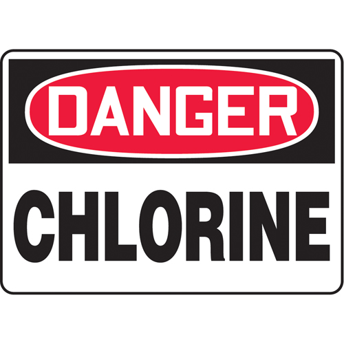 "Chlorine" Sign, 10" x 14", Aluminum, English