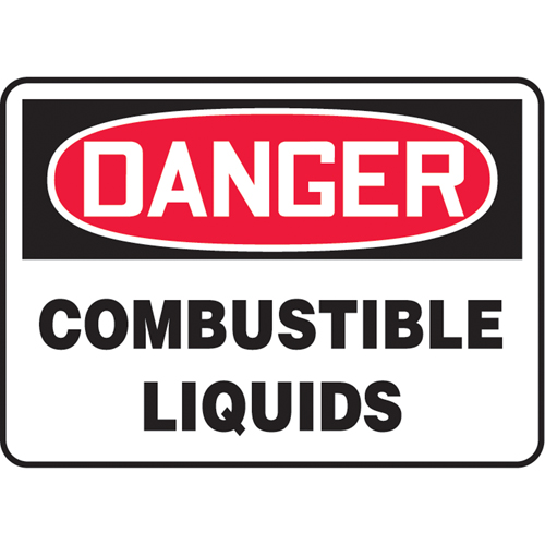 "Combustible Liquids" Sign, 10" x 14", Aluminum, English