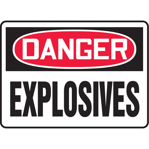 "Explosives" Sign, 10" x 14", Vinyl, English