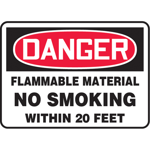 "Flammable Material" Sign, 7" x 10", Aluminum, English