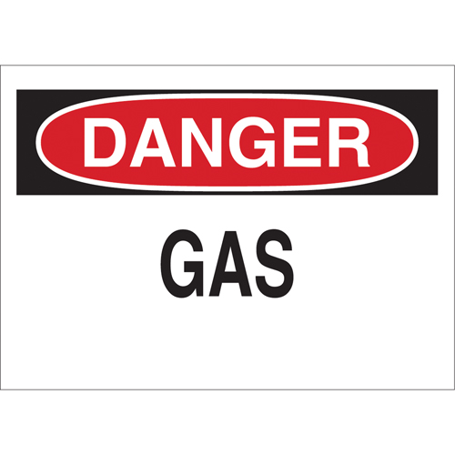 "Gas" Sign, 7" x 10", Aluminum, English