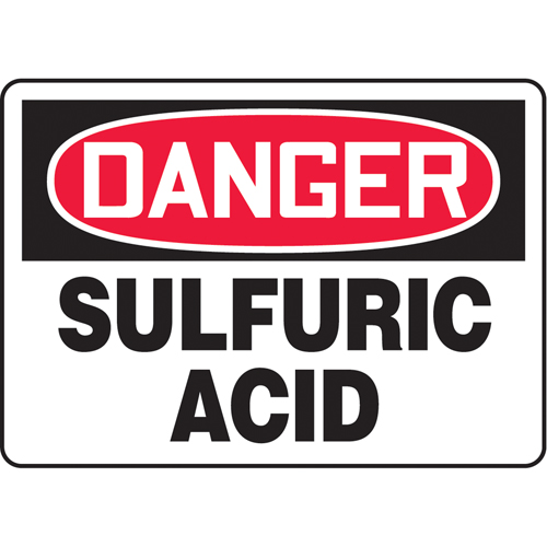 "Sulfuric Acid" Sign, 7" x 10", Aluminum, English