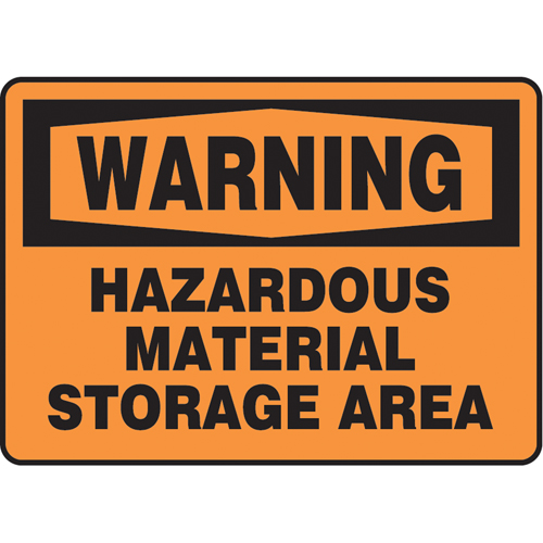 "Hazardous Material Storage" Sign, 7" x 10", Aluminum, English