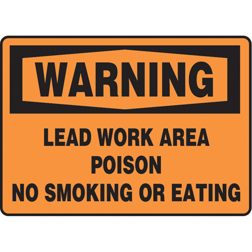 "Lead Work Area" Sign, 10" x 14", Vinyl, English