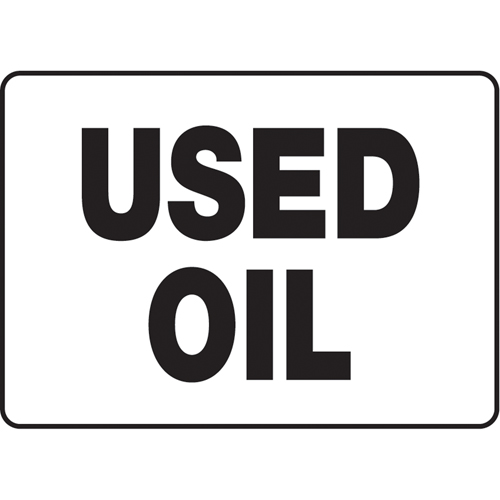 "Used Oil" Sign, 7" x 10", Vinyl, English