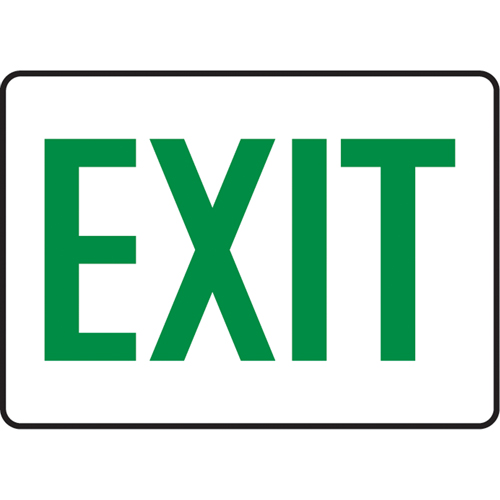 "Exit" Sign, 10" x 14", Aluminum, English