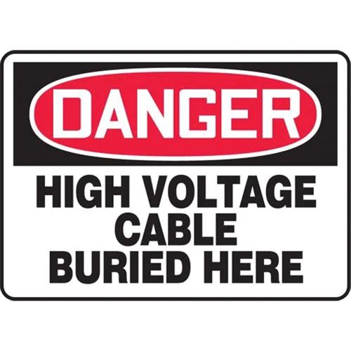 "Underground Cable" Sign, 7" x 10", Aluminum, English