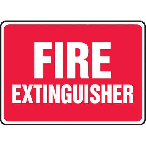 "Fire Extinguisher" Sign, 7" x 10", Aluminum, English