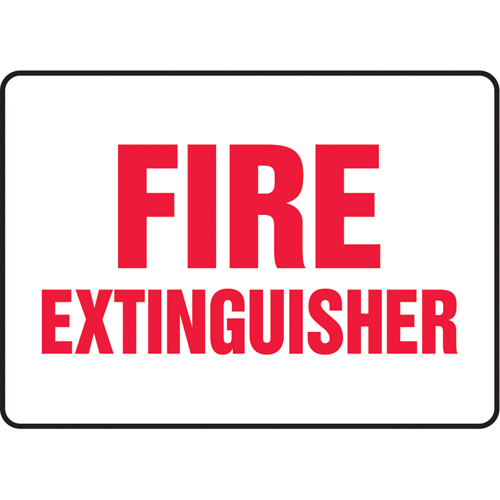"Fire Extinguisher" Sign, 7" x 10", Aluminum, English