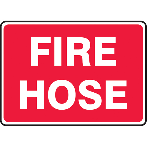 "Fire Hose" Sign, 7" x 10", Aluminum, English