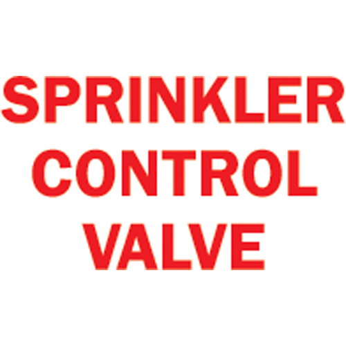 "Sprinkler Control Valve" Sign, 10" x 14", Vinyl, English