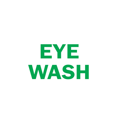 "Eye Wash" Sign, 10" x 14", Plastic, English