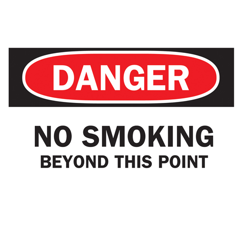 "No Smoking" Sign, 10" x 14", Aluminum, English