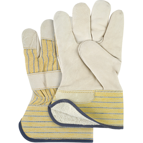Abrasion-Resistant Winter-Lined Fitters Gloves, Ladies, Grain Cowhide Palm, Cotton Fleece Inner Lining