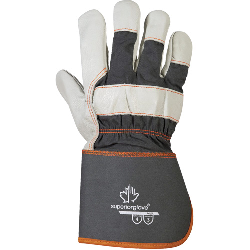 Endura® Fitters Work Gloves, One Size, Grain Cowhide Palm, Cotton Inner Lining