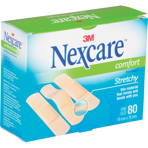 Nexcare™ Comfort Strips, Rectangular/Square, 3", Fabric, Sterile