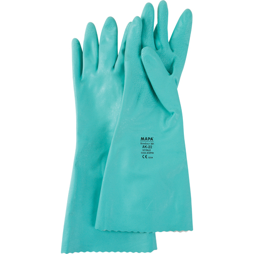 StanSolv® Embossed Z-Pattern Grip Gloves, Size 2X-Large/11, 14" L, Nitrile, Interlock Inner Lining, 11-mil