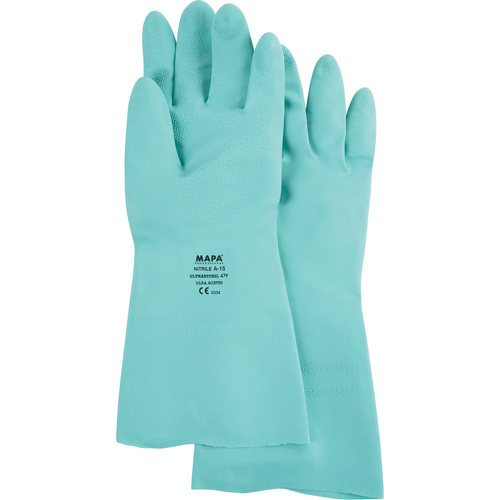 StanSolv® Z-Pattern Grip Gloves, Size Large/9, 13" L, Nitrile, 15-mil
