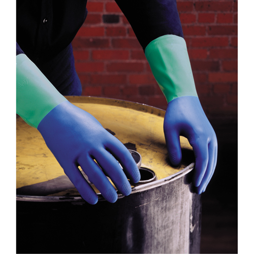 Protector™ Gloves, Size 6/Small/6.5, 13" L, Nitrile/Rubber Latex, Flock-Lined Inner Lining, 28-mil