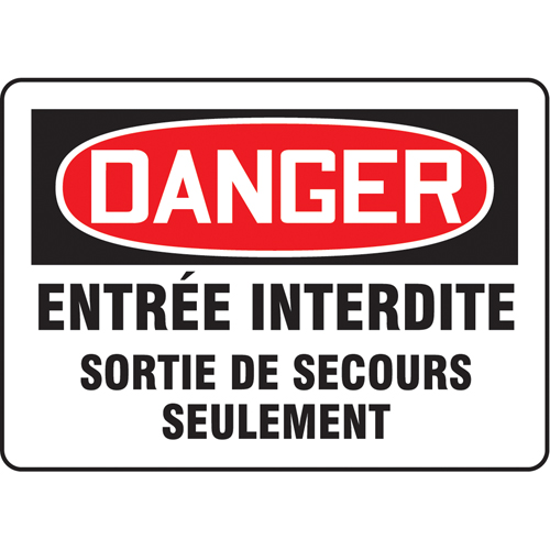 "Entrée interdite" Sign, 7" x 10", Plastic, French