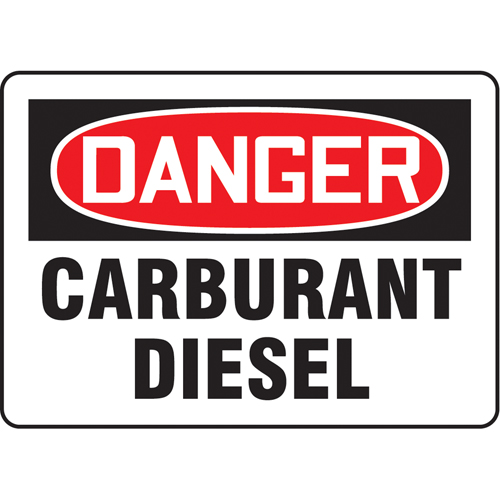 "Carburant diesel" Sign, 14" x 10", Vinyl, French