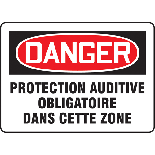 "Protection auditive" Sign, 7" x 10", Vinyl, French