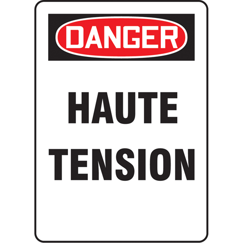 "Haute tension" Sign, 14" x 10", Vinyl, French