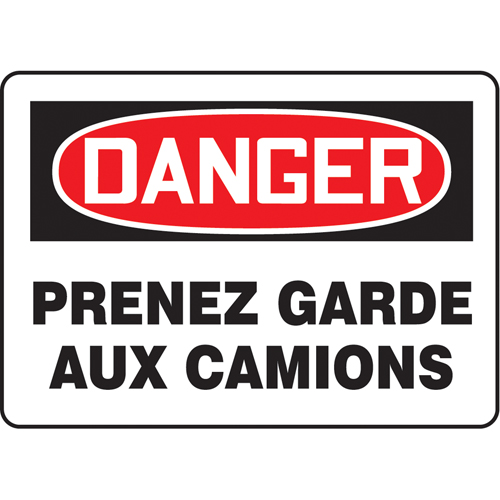 "Prenez garde aux camions" Sign, 10" x 14", Vinyl, French