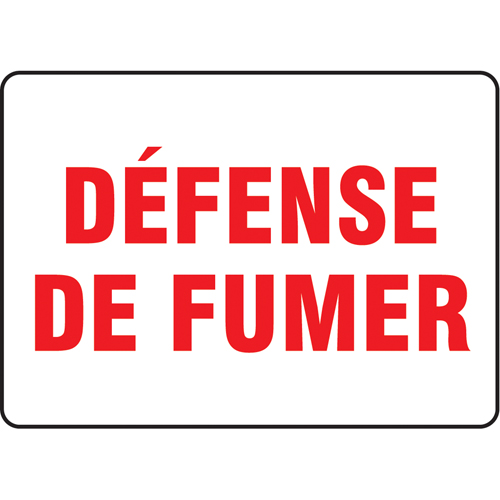 "Défense de fumer" Sign, 7" x 10", Aluminum, French