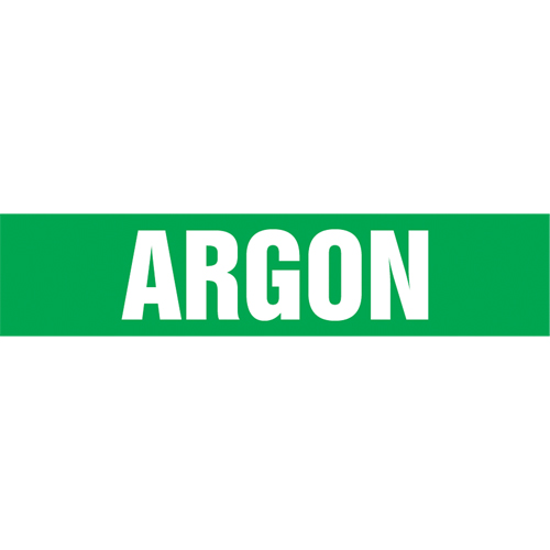 "Argon" Pipe Markers, Self-Adhesive, 2-1/2" H x 12" W, White on Green