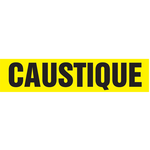 "Caustique" Pipe Markers, Self-Adhesive, 2-1/2" H x 12" W, Black on Yellow