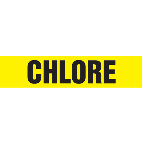 "Chlore" Pipe Markers, Self-Adhesive, 2-1/2" H x 12" W, Black on Yellow
