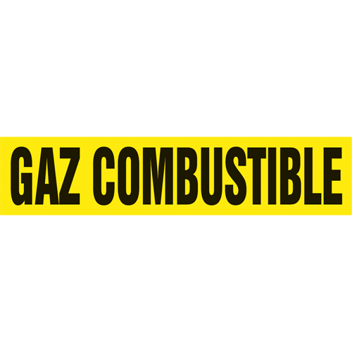 "Gaz Combustible" Pipe Markers, Self-Adhesive, 2-1/2" H x 12" W, Black on Yellow