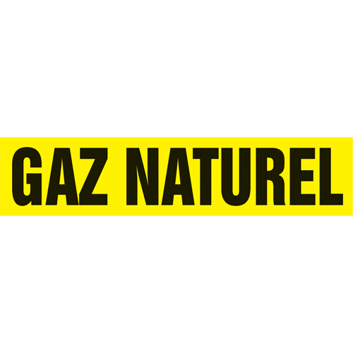 "Gaz Naturel" Pipe Markers, Self-Adhesive, 2-1/2" H x 12" W, Black on Yellow