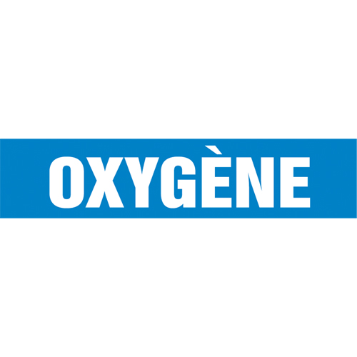 "Oxygène" Pipe Markers, Self-Adhesive, 2-1/2" H x 12" W, White on Blue