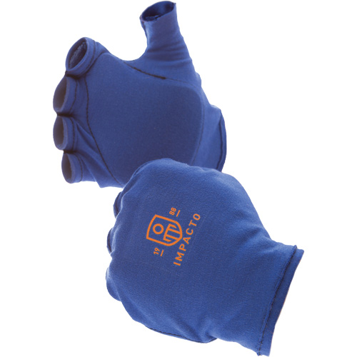 Anti-Impact Fingerless Right-Hand Glove Liner, 9/Large, Synthetic Palm, Slip-On Cuff