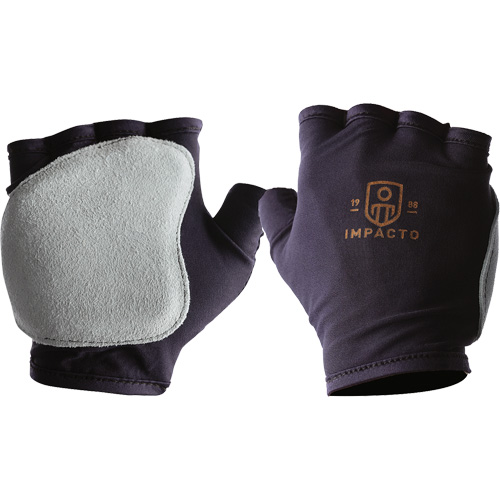 Anti-Impact Fingerless Left-Hand Glove, X-Small, Split Leather Palm, Slip-On Cuff