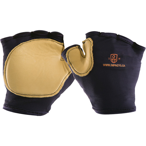 Anti-Impact Tool Grip Fingerless Right-Hand Glove, Size Large, Grain Leather Palm