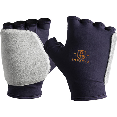 Palm and Side Impact Glove Liner-Left, Large, Grain Leather Palm, Slip-On Cuff