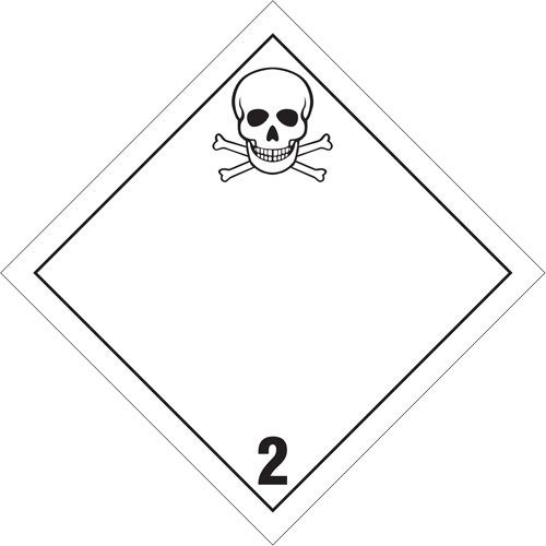 Toxic Gas TDG Placard, Plastic